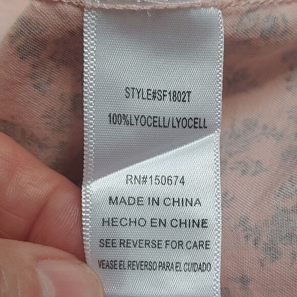 Billy T Floral Tencel Roll-Up Sleeves Shirt Women's Medium Split Back Cottage - Picture 5 of 8